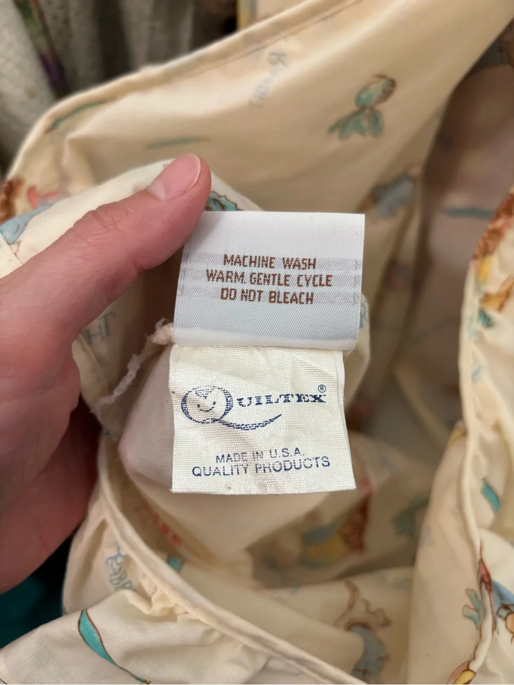Beatrix Potter Quiltex Cream Ruffled Diaper Stacker Pastel Storybook Print